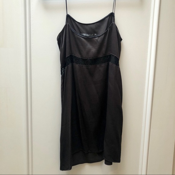Zara Mini Silky Slip Dress with Sheer Waist - Picture 2 of 2